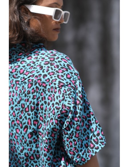 Camisa TURQUOISE LEOPARD