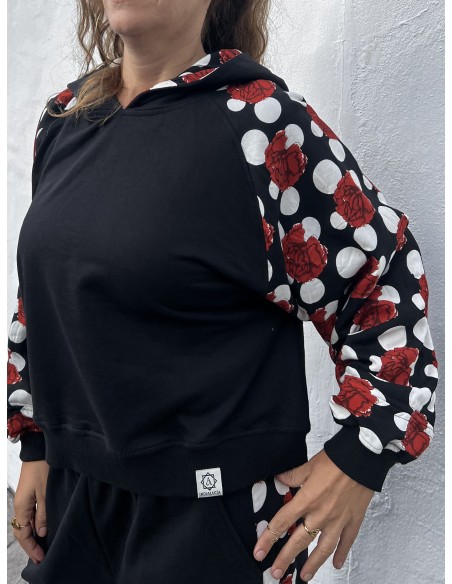 Short Hoodie FLAMENCA NEGRA