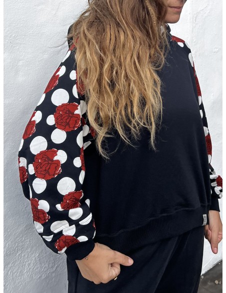 Short Hoodie FLAMENCA NEGRA