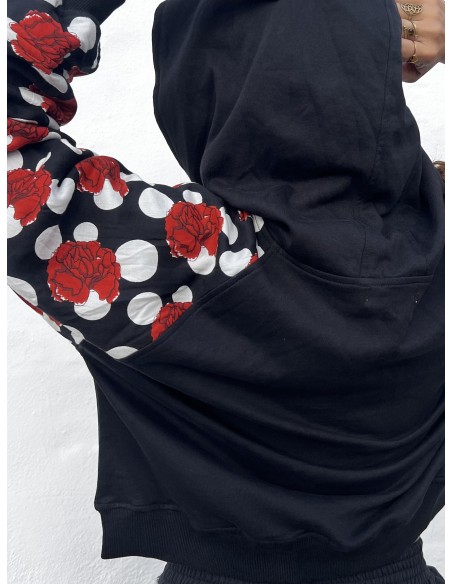 Short Hoodie FLAMENCA NEGRA