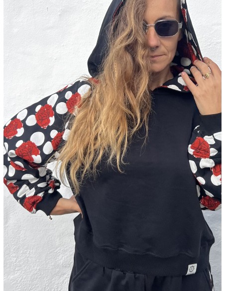 Short Hoodie FLAMENCA NEGRA