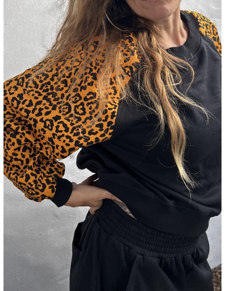 Short Pullover MOSTARD LEOPARD