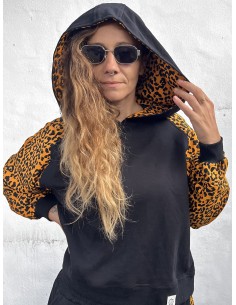 Short Hoodie MOSTARD LEOPARD