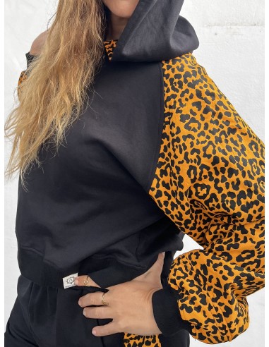 Short Hoodie MOSTARD LEOPARD