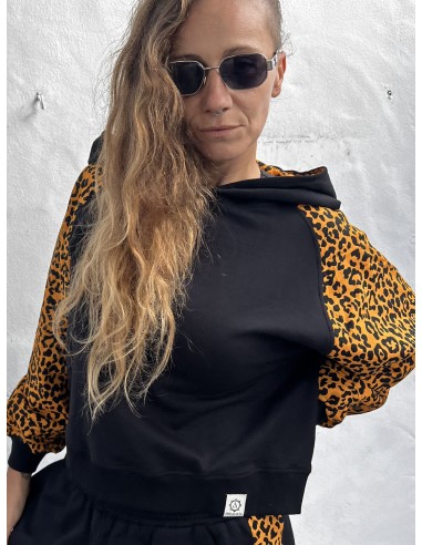 Short Hoodie MOSTARD LEOPARD