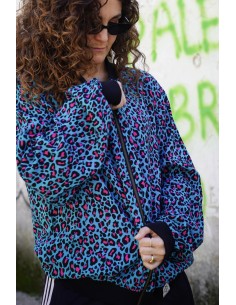 Bomber TURQUOISE LEOPARD