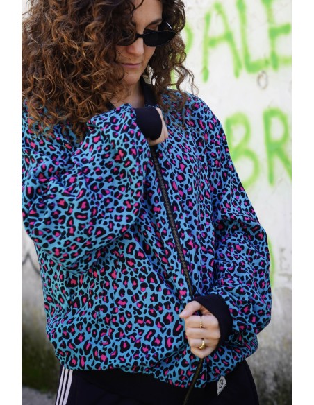 Bomber TURQUOISE LEOPARD