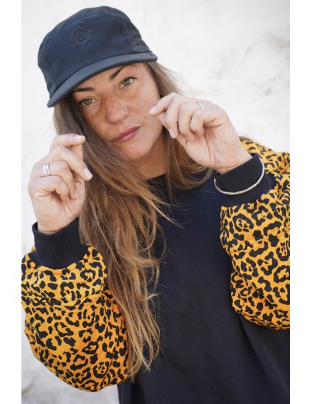 Short Hoodie MOSTARD LEOPARD