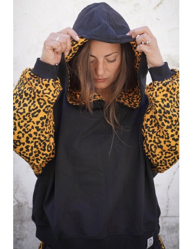 Short Hoodie MOSTARD LEOPARD