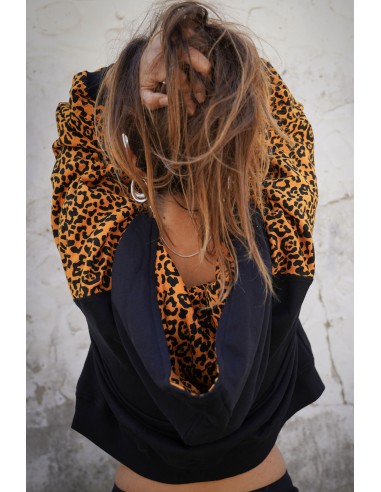 Short Hoodie MOSTARD LEOPARD