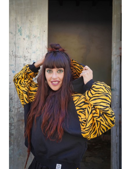 Short Hoodie MOSTARD ZEBRA