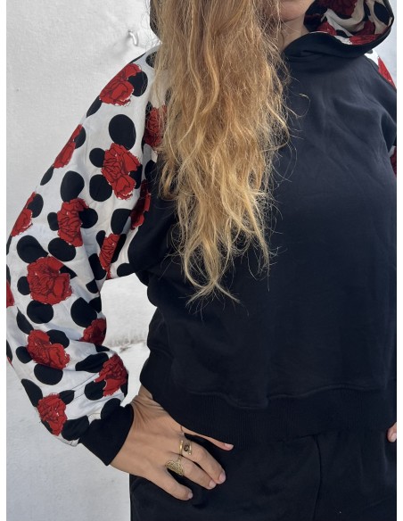 Short Hoodie FLAMENCA BLANCA