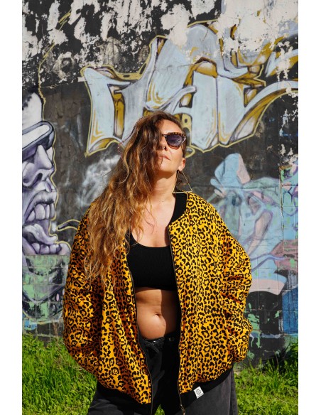 Bomber Oversized MOSTARD LEOPARD