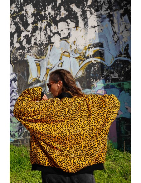 Bomber Oversized MOSTARD LEOPARD