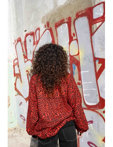Bomber Oversized RED LEOPARD
