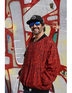 Bomber Oversized RED LEOPARD