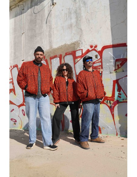 Bomber Oversized RED LEOPARD