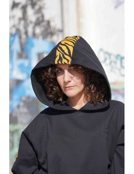 Crop Hoodie MOSTARD ZEBRA