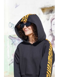 Crop Hoodie MOSTARD ZEBRA