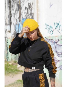 Crop Pullover MOSTARD LEOPARD