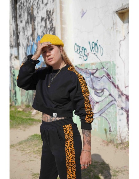 Crop Pullover MOSTARD LEOPARD