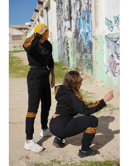 Crop Hoodie MOSTARD LEOPARD