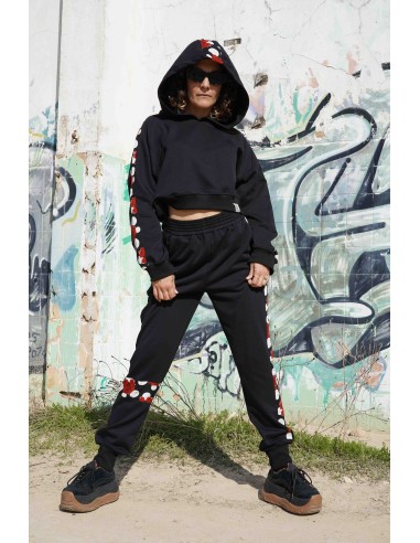 Crop Hoodie FLAMENCA NEGRA