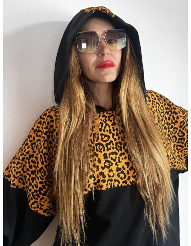 Hoodie MOSTARD LEOPARD
