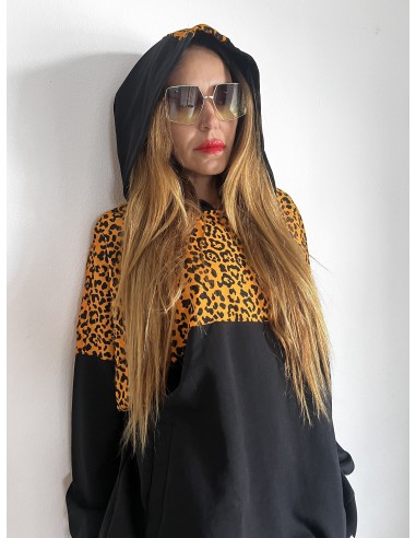 Hoodie MOSTARD LEOPARD