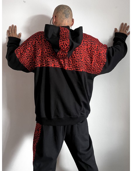 Hoodie RED LEOPARD