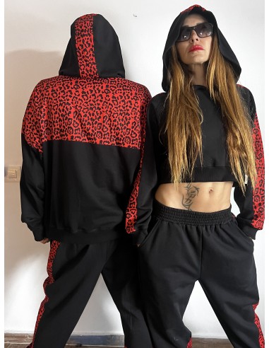 Hoodie RED LEOPARD
