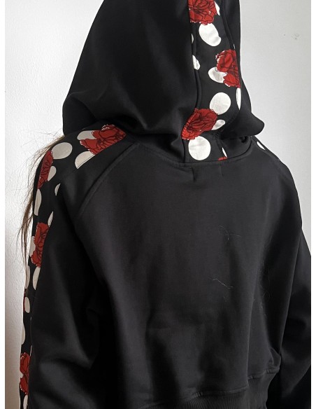 Crop Hoodie FLAMENCA NEGRA
