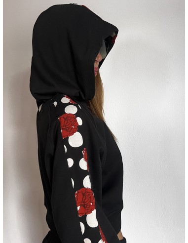 Crop Hoodie FLAMENCA NEGRA