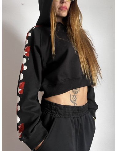 Crop Hoodie FLAMENCA NEGRA